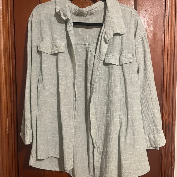 Light Green Oversized Cover Shirt 100% cotton size M - Picture 1 of 7